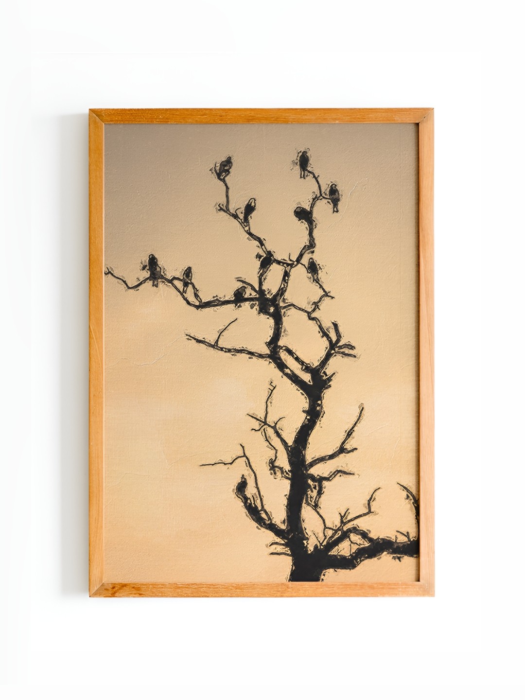 

Cadore Gifts Beige & Grey Birds & Tree Wooden Painting Wall Art