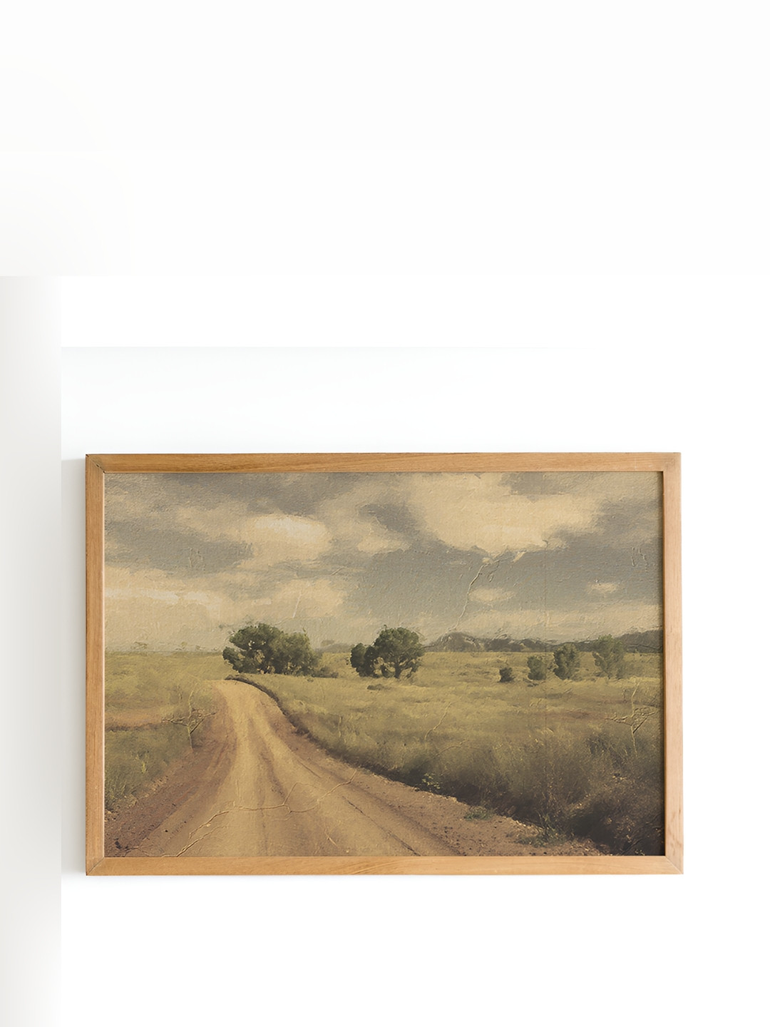

Cadore Gifts Beige & Green Vintage Countryside Wooden Framed Painting Wall Art