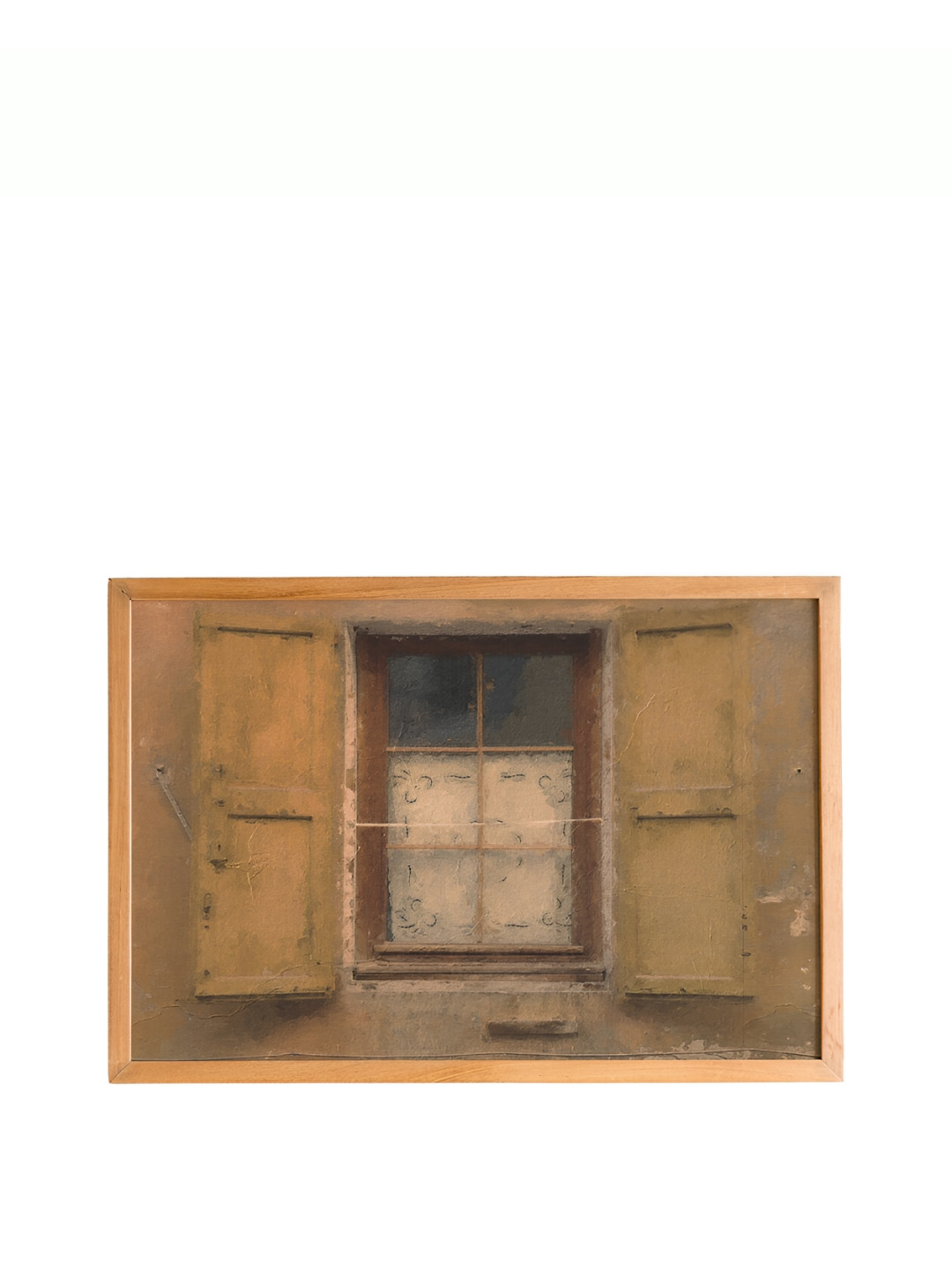 

Cadore Gifts Beige Window Vintage Painting Framed Wall Art