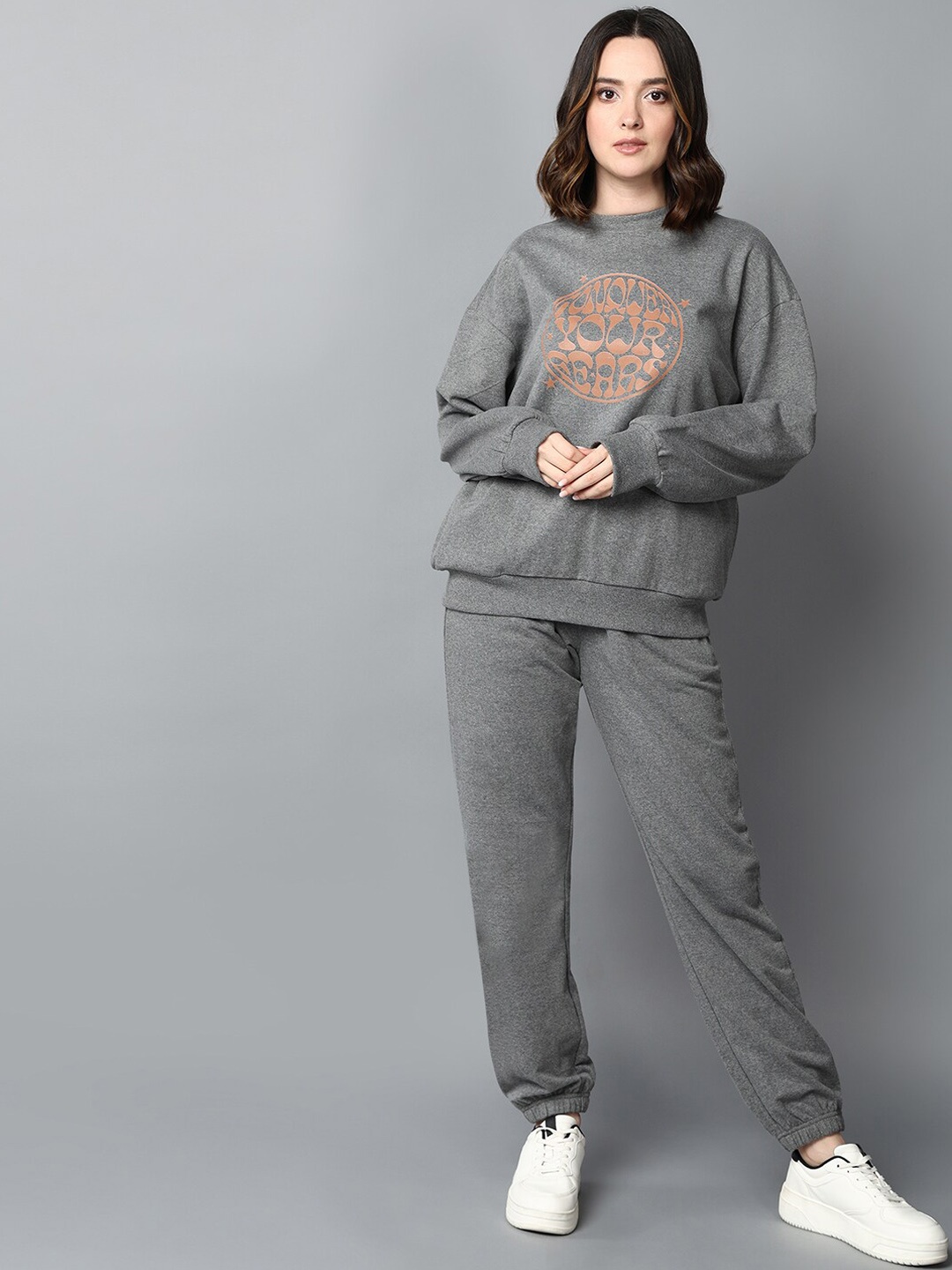 

The Roadster Lifestyle Co. Grey Typography Printed Tracksuit