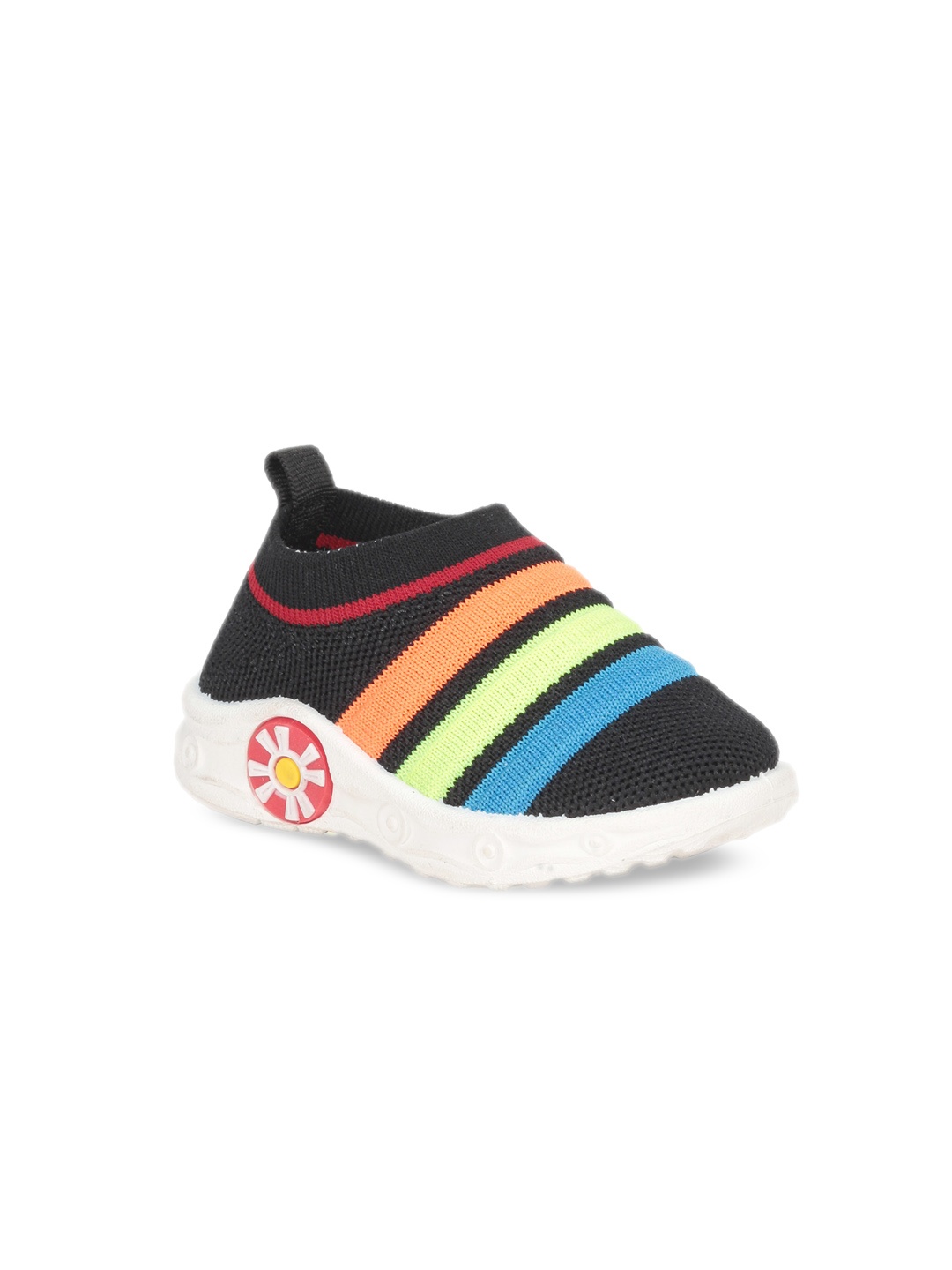 

Lil Lollipop Kids Striped Musical Lightweight Slip-On Sneakers, Black