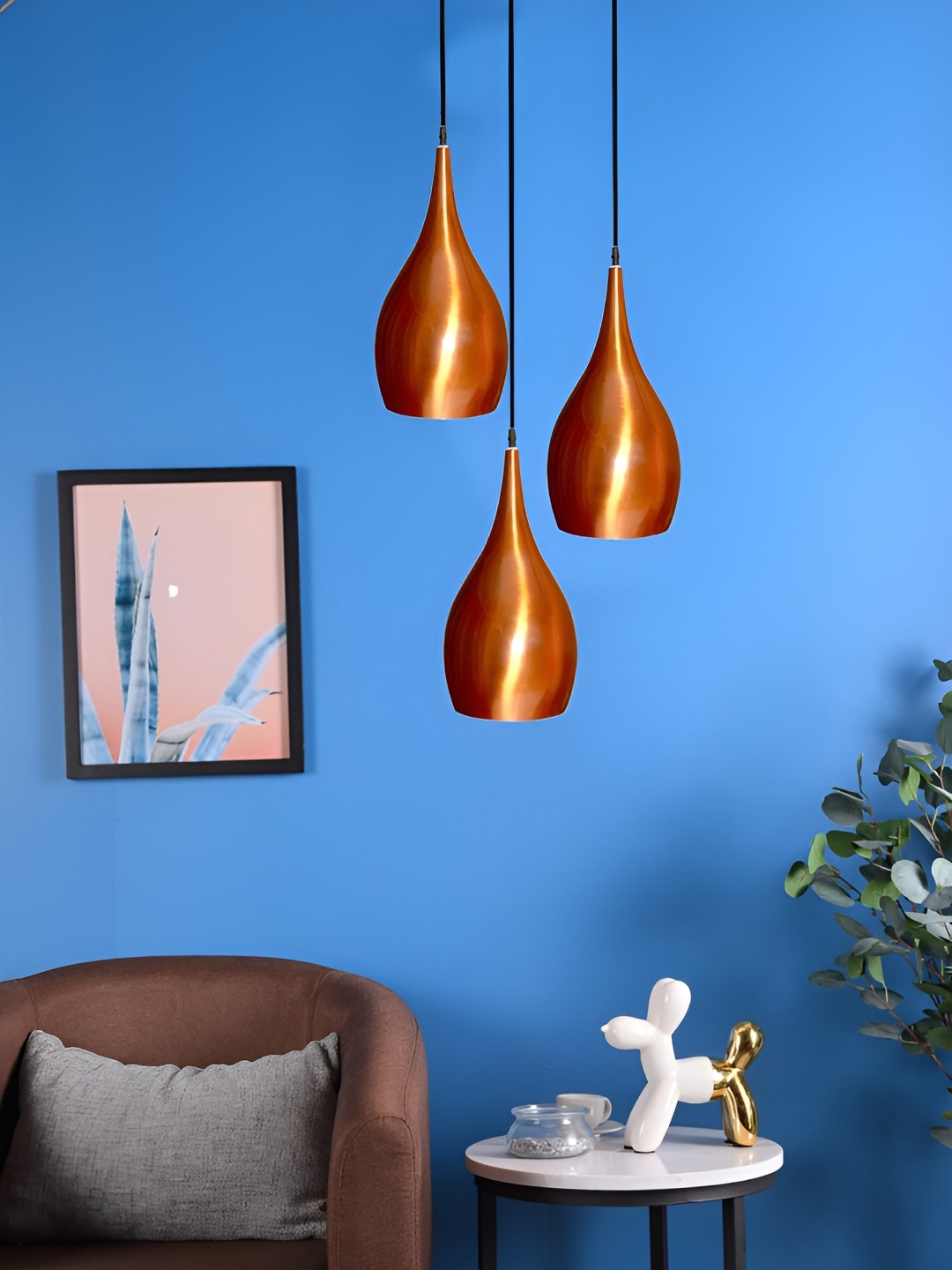 

GreyWings Copper Toned 3 Pcs Aluminium Bell Ceiling Lamp
