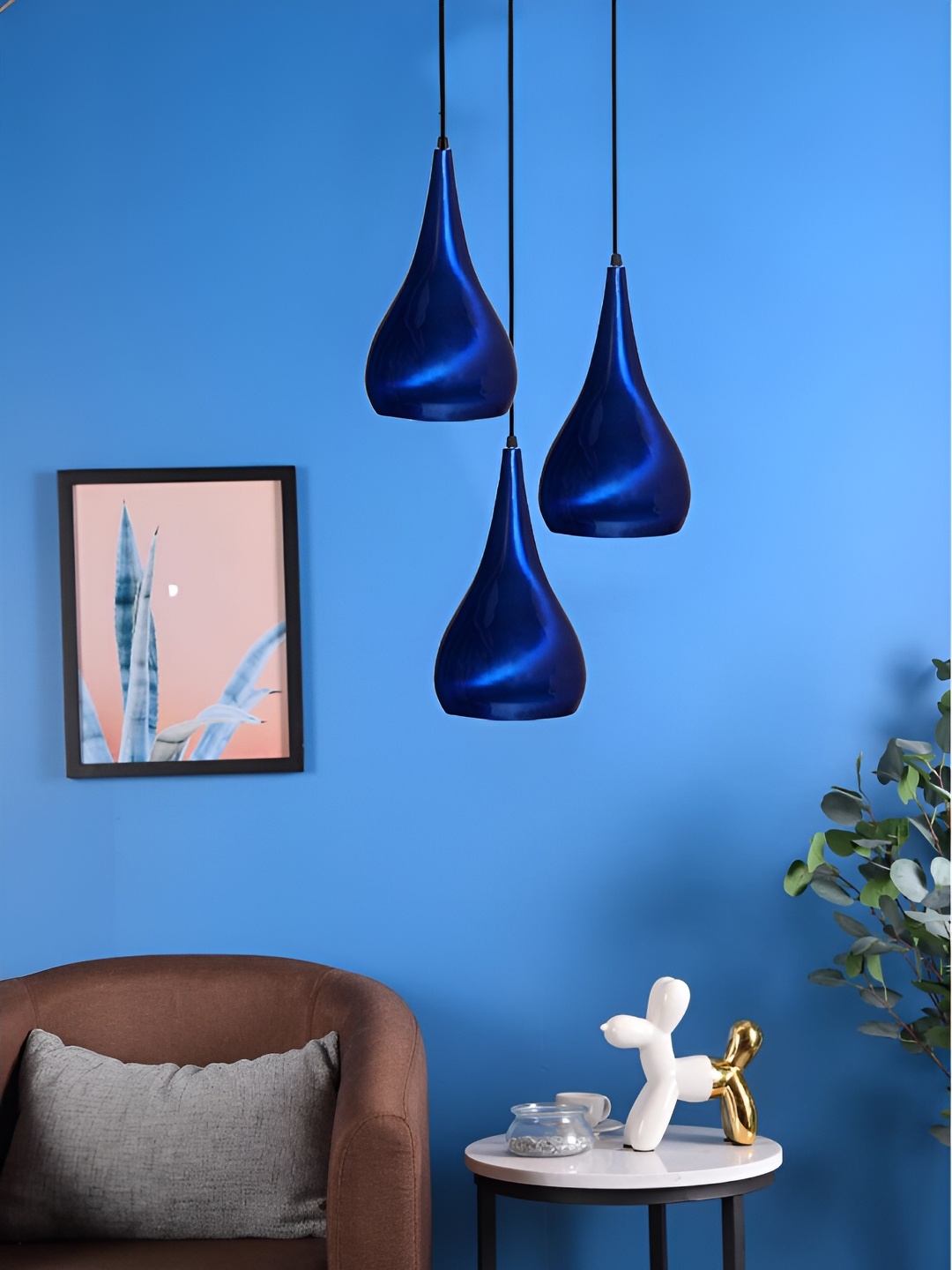 

GreyWings Blue Aluminium Contemporary Ceiling Lamp With Adjustable Cord