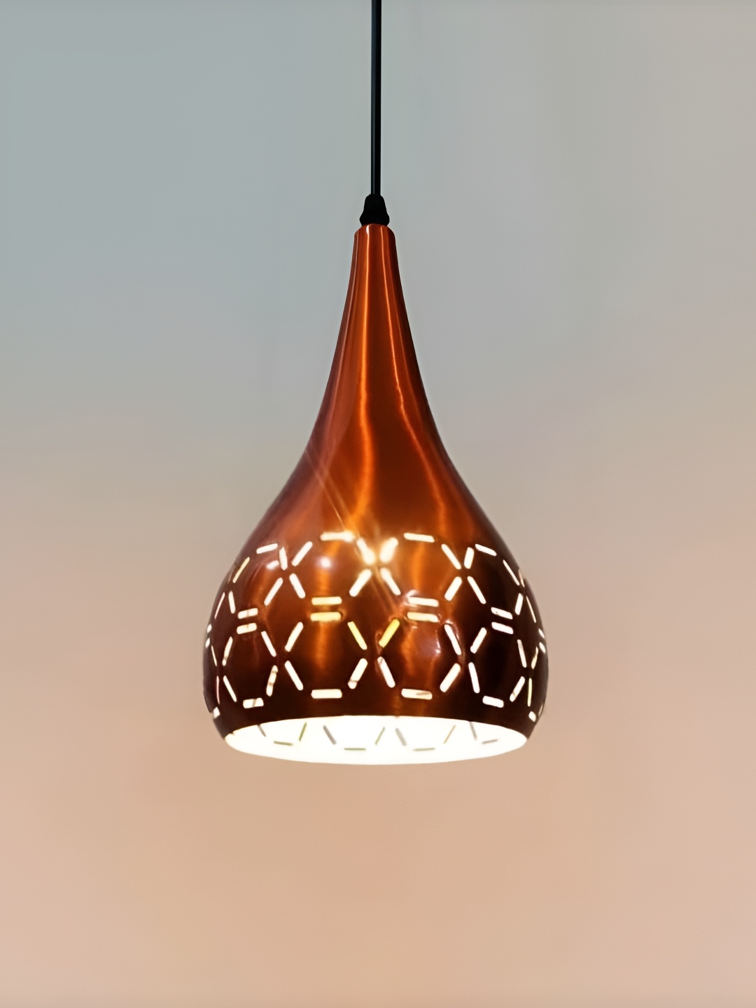 

GreyWings Copper Toned Textured Aluminium Bell Ceiling Lamp