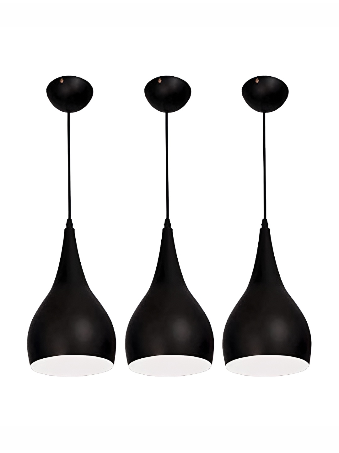 

GreyWings Black 3 Pcs Textured Aluminium Bell Ceiling Lamp