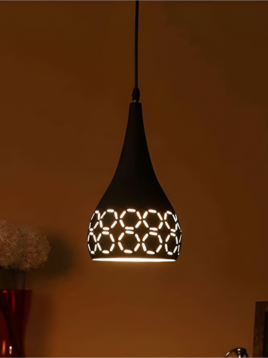 

GreyWings Black Textured Aluminium Bell Ceiling Lamp