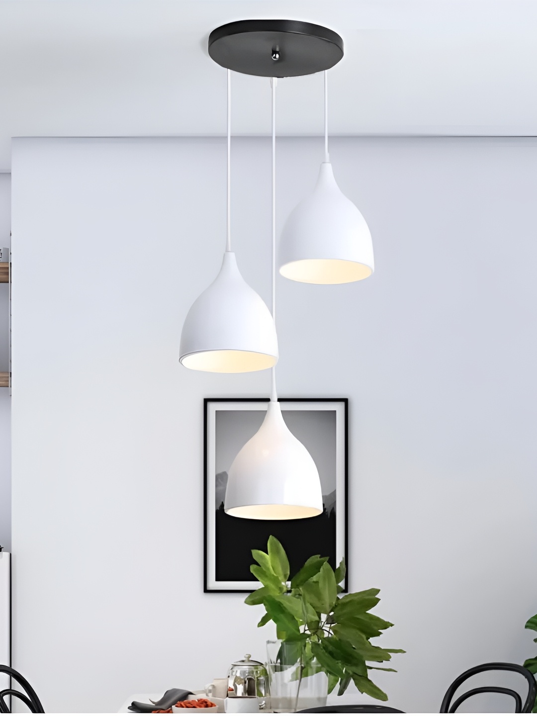 

GreyWings White 3 Pcs Aluminium Bell Ceiling Lamp