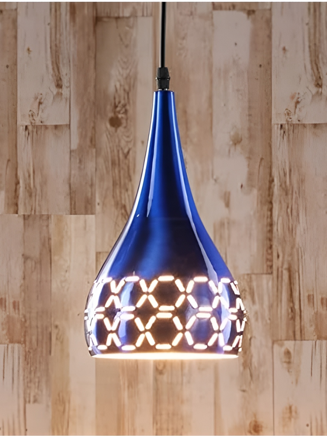 

GreyWings Blue Textured Aluminium Bell Ceiling Lamp