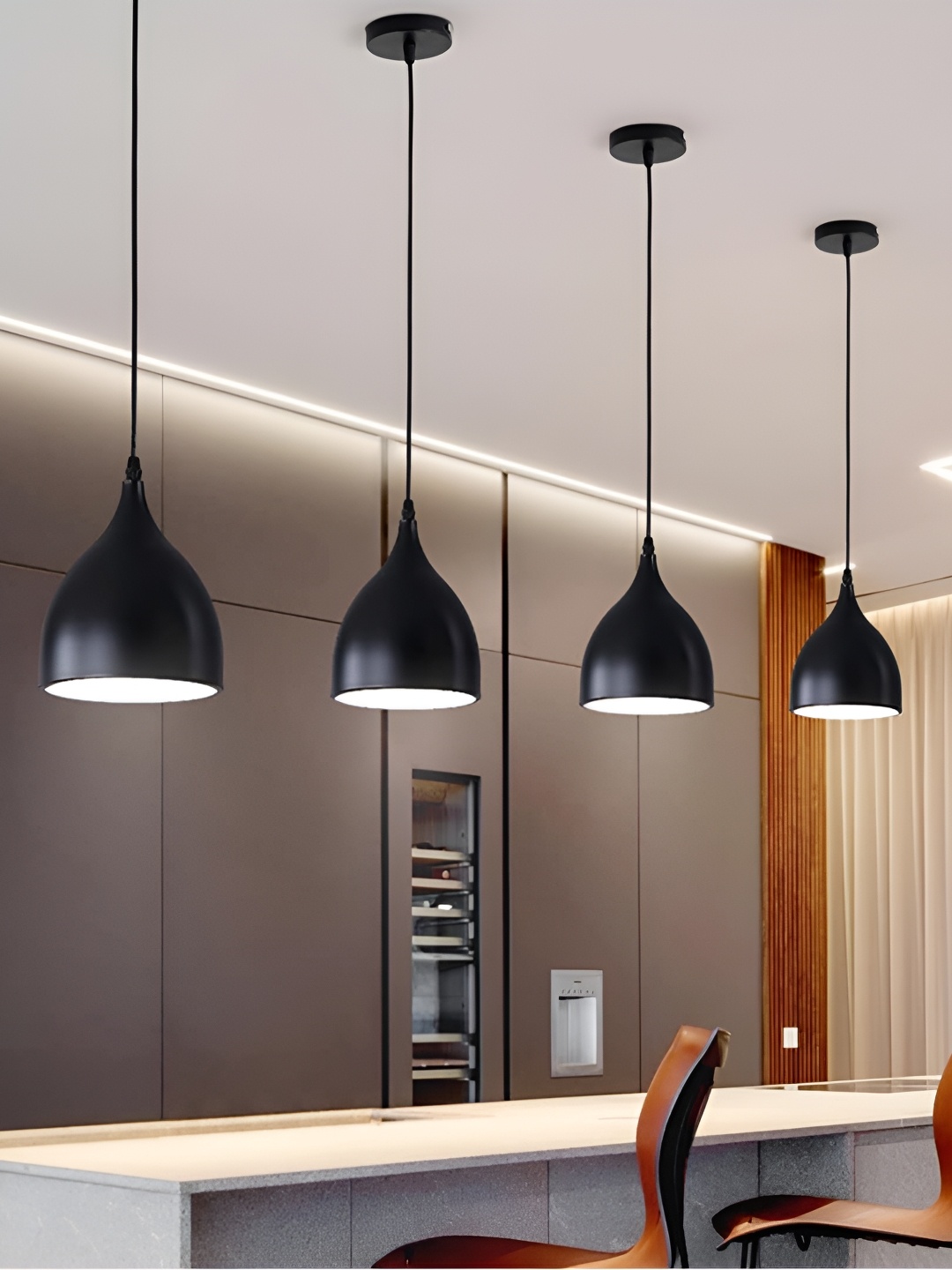 

GreyWings Black 4 Pieces Aluminium Contemporary Ceiling Lamp With Adjustable Cord