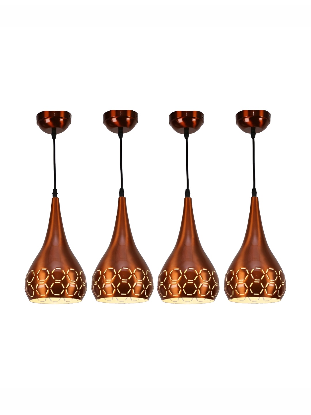 

GreyWings Copper Toned 4 Pieces Textured Aluminium Ceiling Lamp With Adjustable Cord
