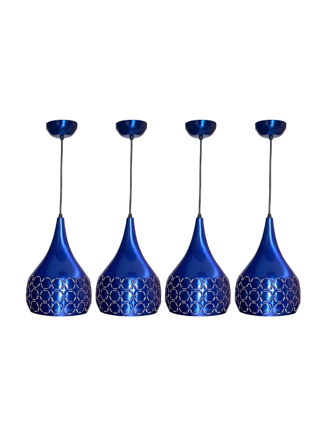 

GreyWings Blue 4 Pcs Textured Aluminium Bell Ceiling Lamp