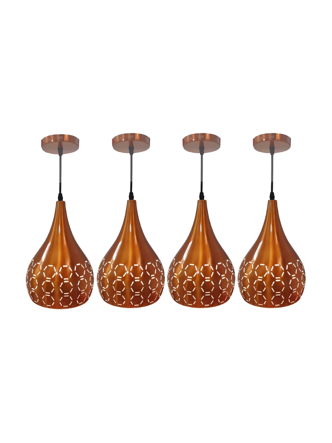 

GreyWings Copper Toned 4 Pcs Textured Aluminium Bell Ceiling Lamp