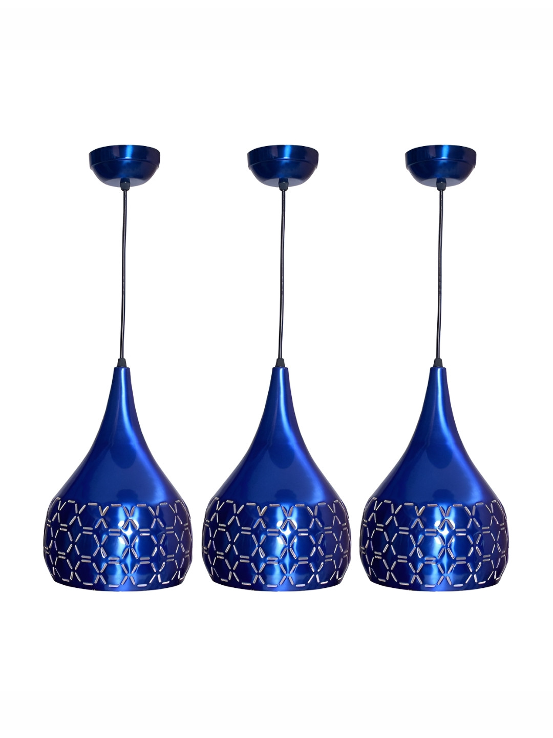 

GreyWings Blue 3 Pieces Textured Aluminium Contemporary Ceiling Lamp With Adjustable Cord