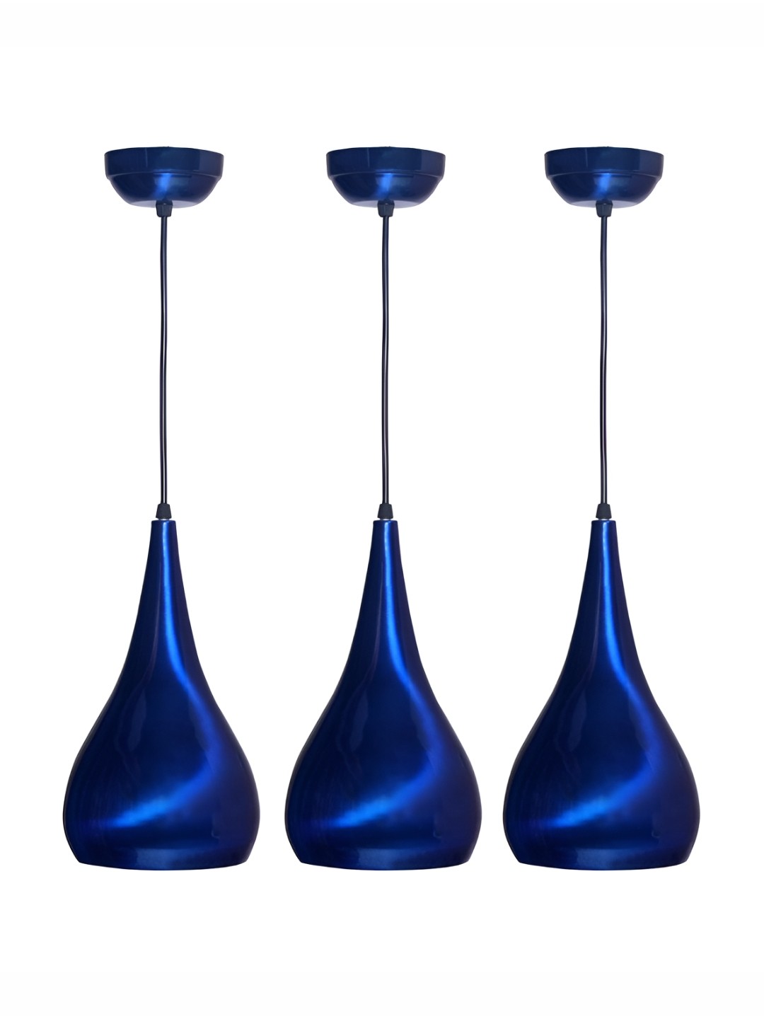 

GreyWings Blue 3 Pcs Aluminium Bell Ceiling Lamp