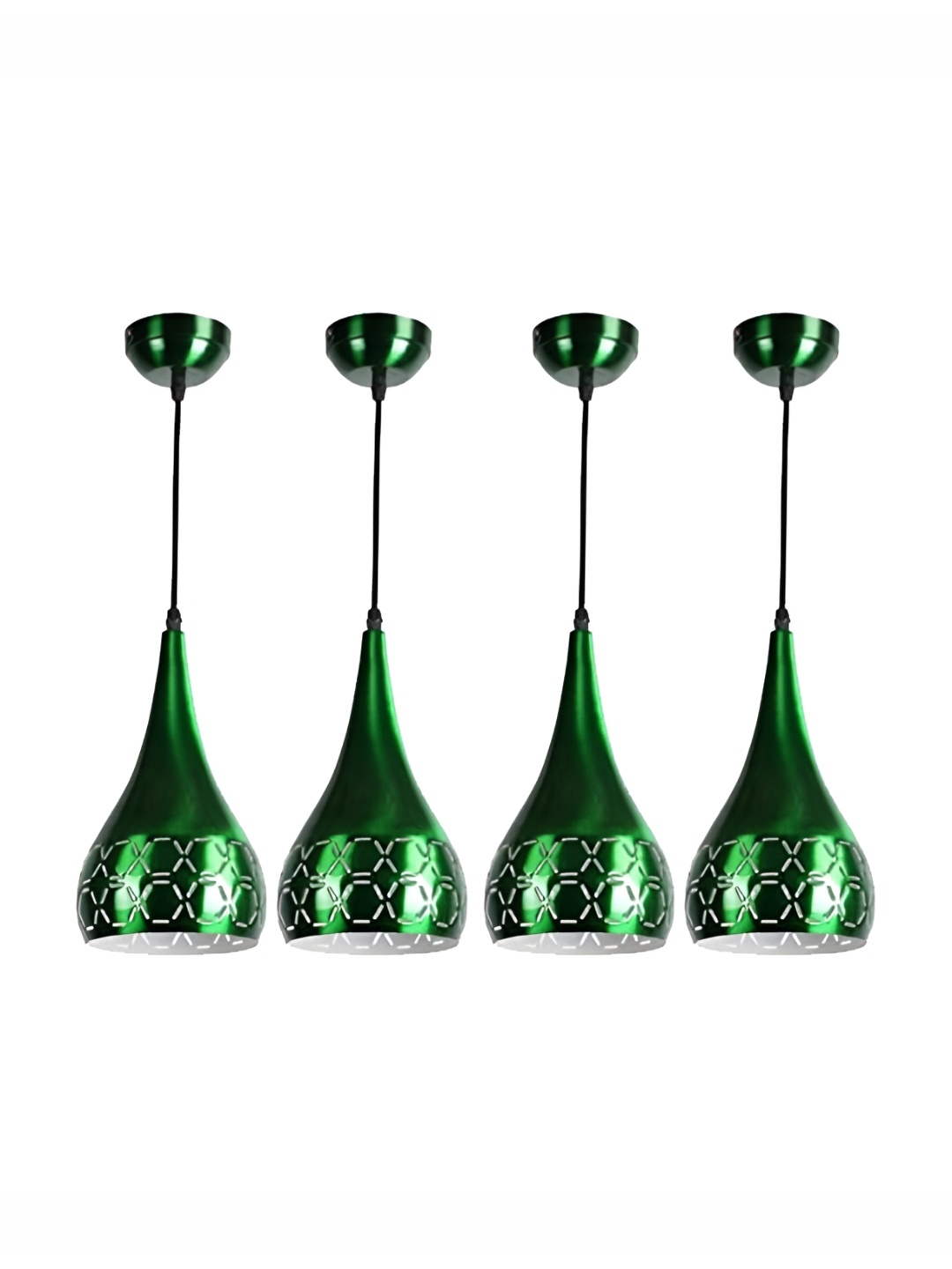 

GreyWings Green 3 Pcs Textured Aluminium Bell Ceiling Lamp