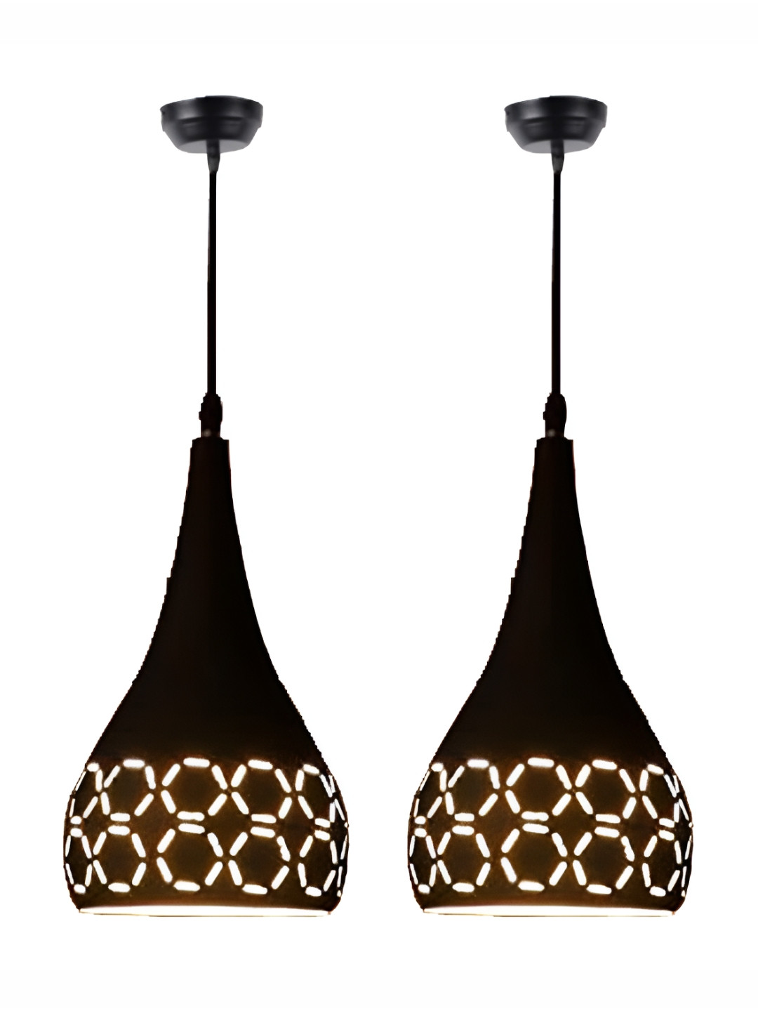 

GreyWings Black 3 Pcs Textured Aluminium Bell Ceiling Lamp