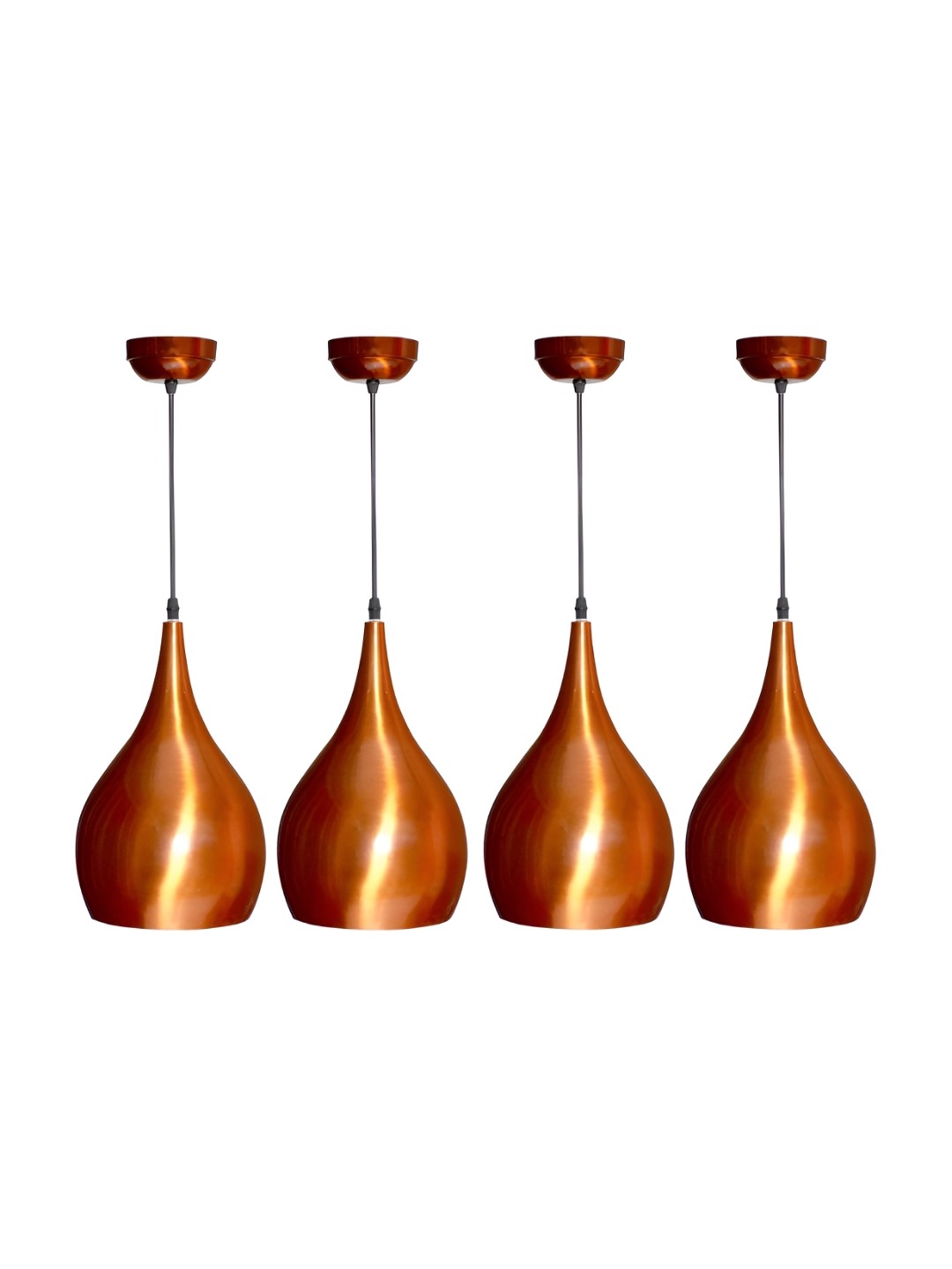 

GreyWings Copper Toned 4 Pcs Textured Aluminium Bell Ceiling Lamp