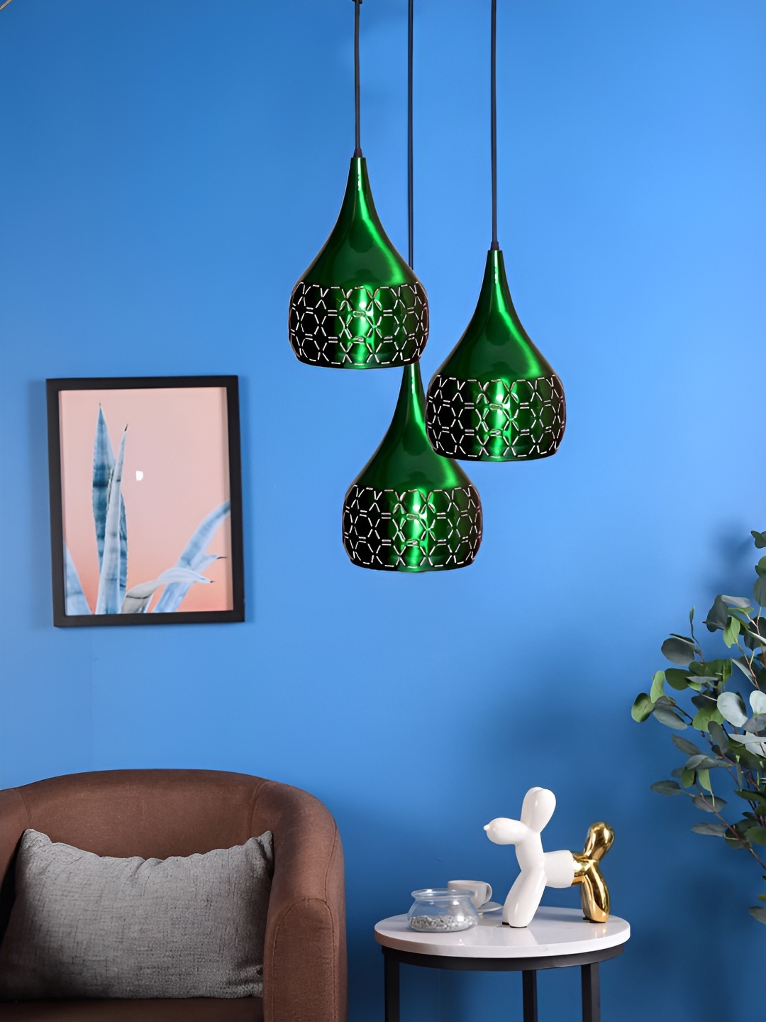 

GreyWings Green Colourblocked Aluminium Contemporary Ceiling Lamp