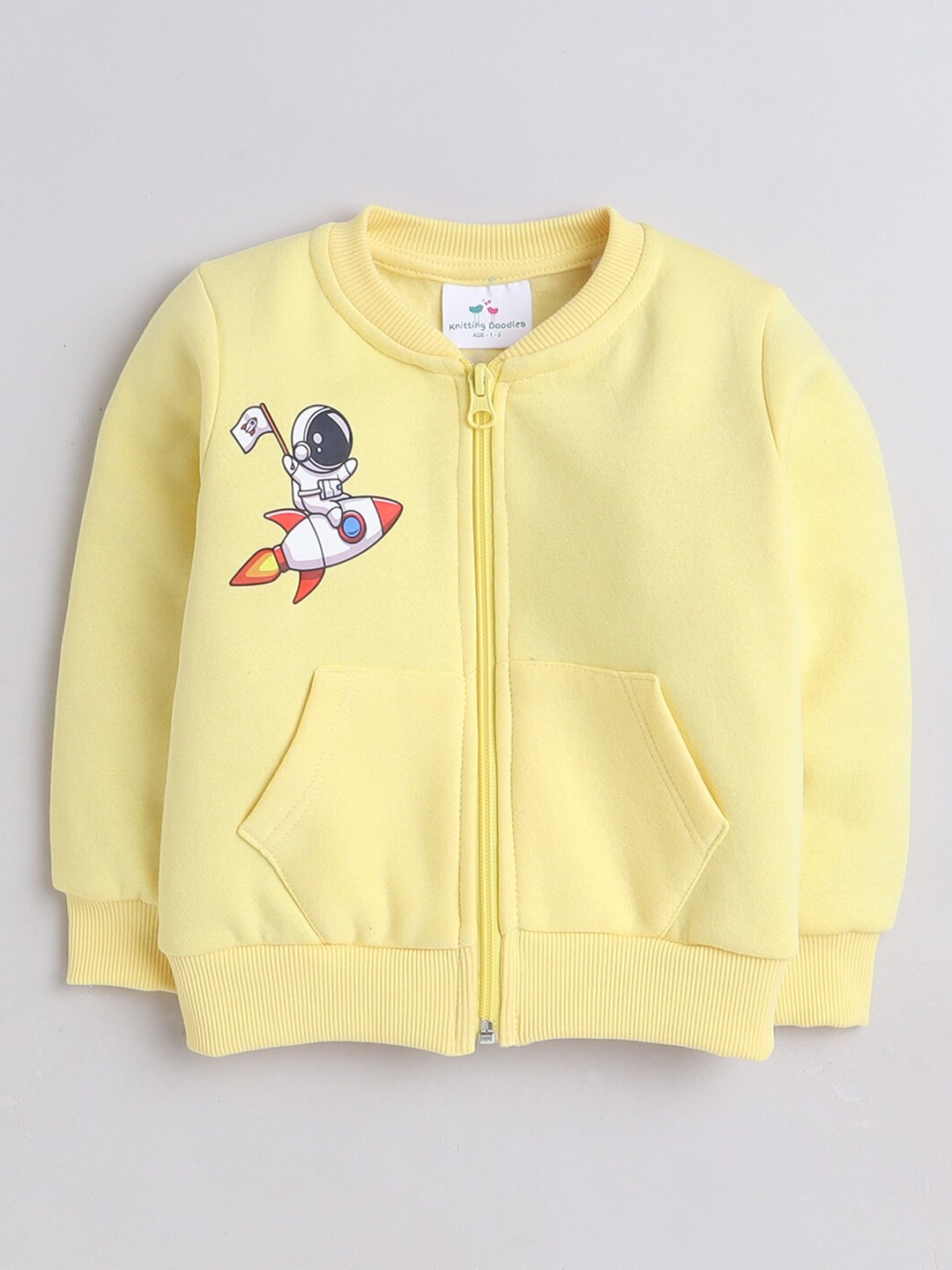 

Knitting Doodles Kids Printed Fleece Sweatshirt, Yellow