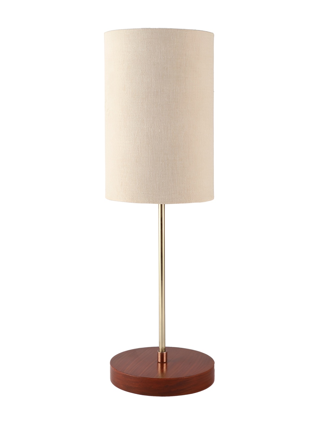 

BTR CRAFTS Beige Cylindrical Shaped Metal Table Lamp with Adjustable Cord