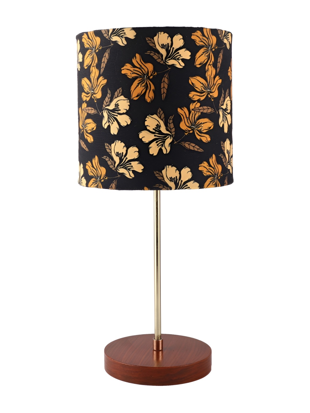 

BTR CRAFTS Black Printed Cylindrical Shaped Metal Table Lamp with Adjustable Cord