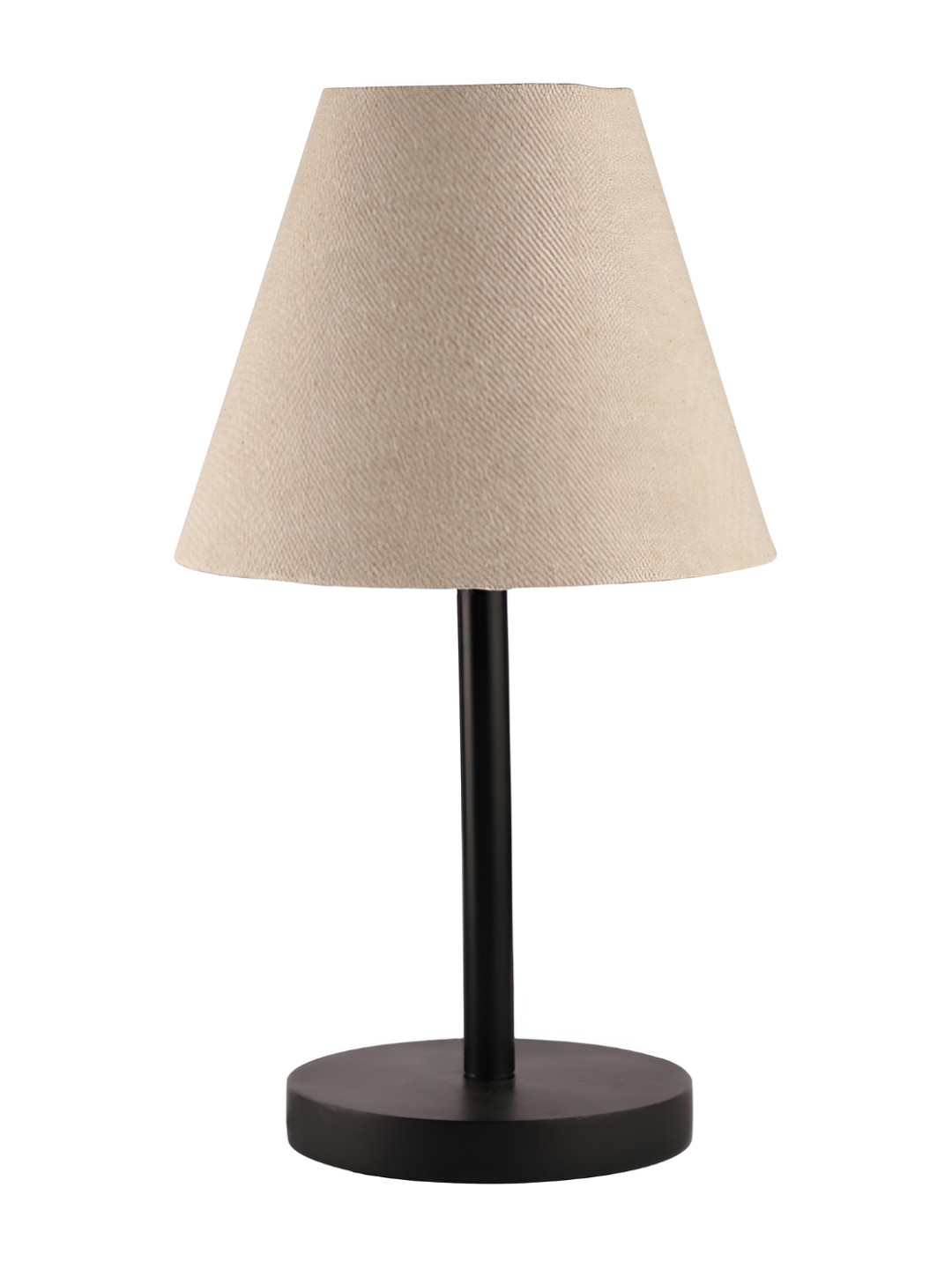 

BTR CRAFTS Beige & Black Frustum Shape Metal Table Lamp with Adjustable Cord