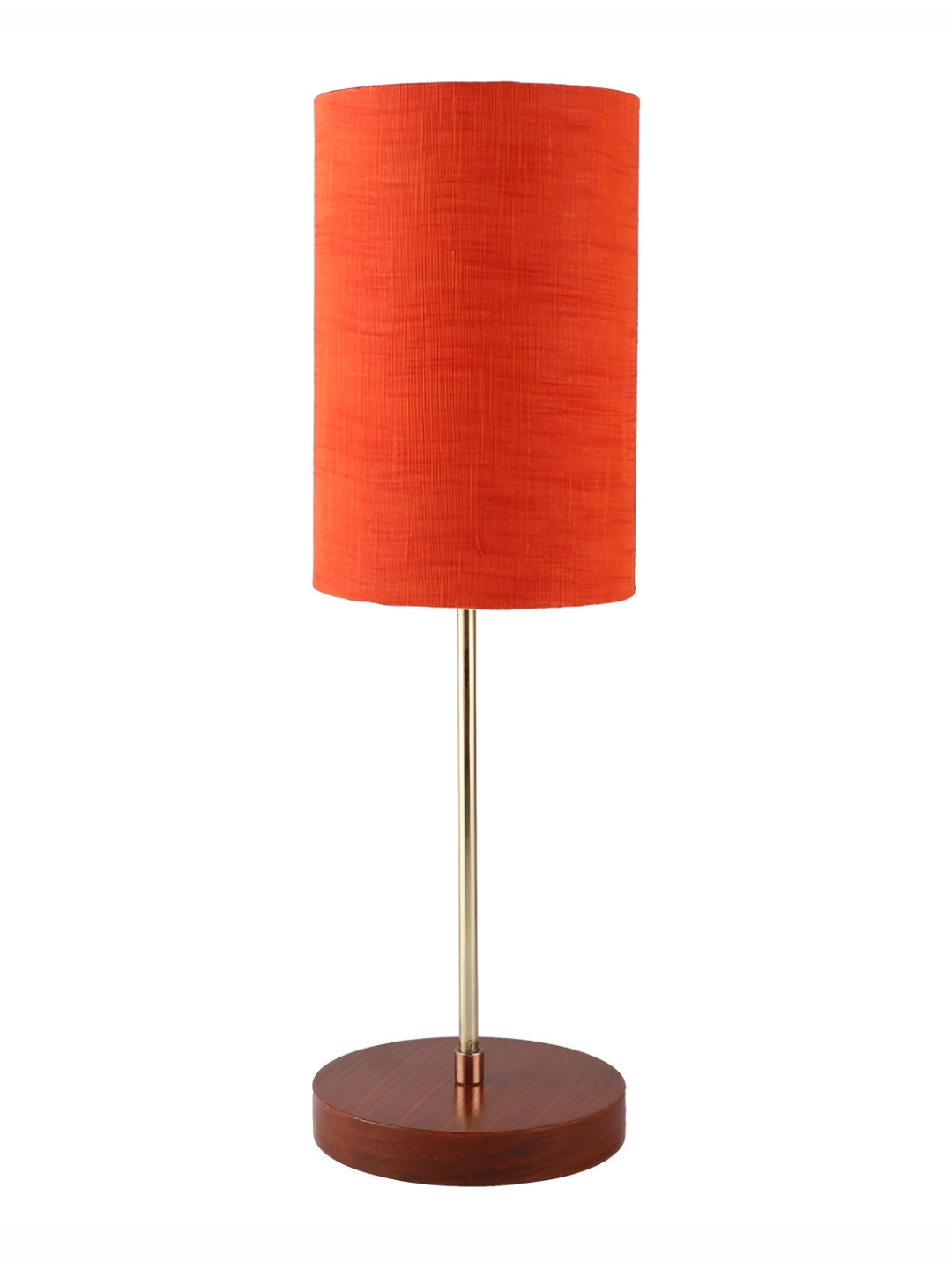 

BTR CRAFTS Red & Brown Cylindrical Shaped Metal Table Lamp with Adjustable Cord