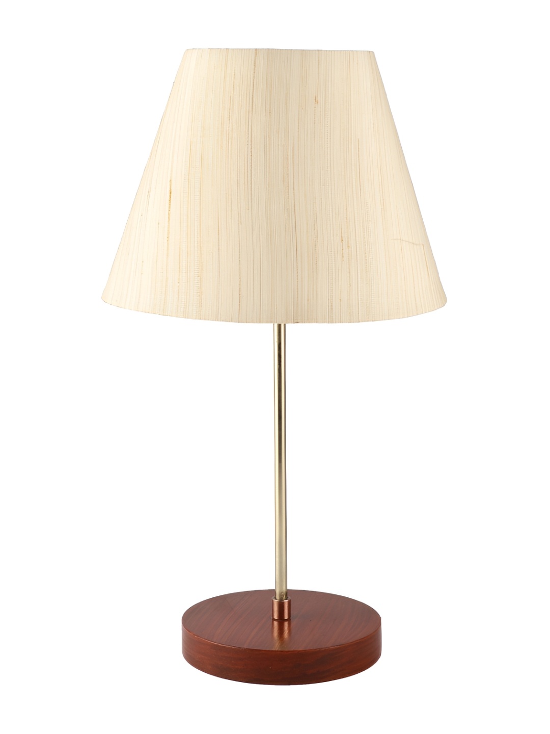 

BTR CRAFTS Cream & Brown Frustum Shaped Metal Table Lamp with Adjustable Cord