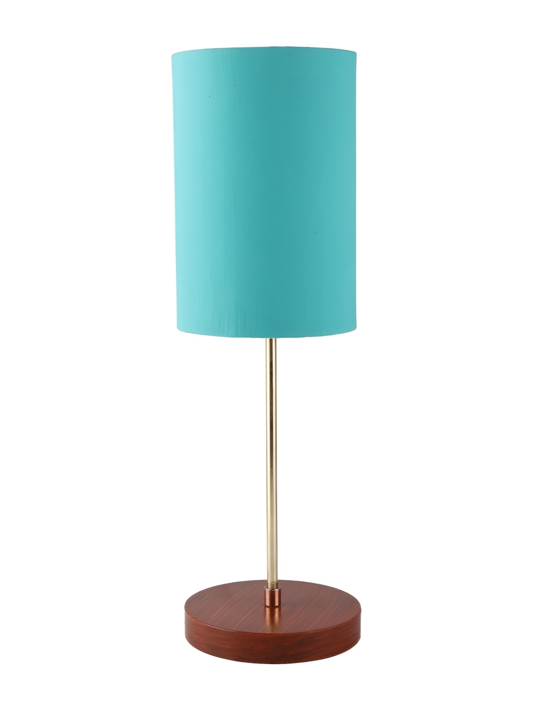 

BTR CRAFTS Turquoise Blue & Brown Cylindrical Shape Metal Table Lamp with Adjustable Cord