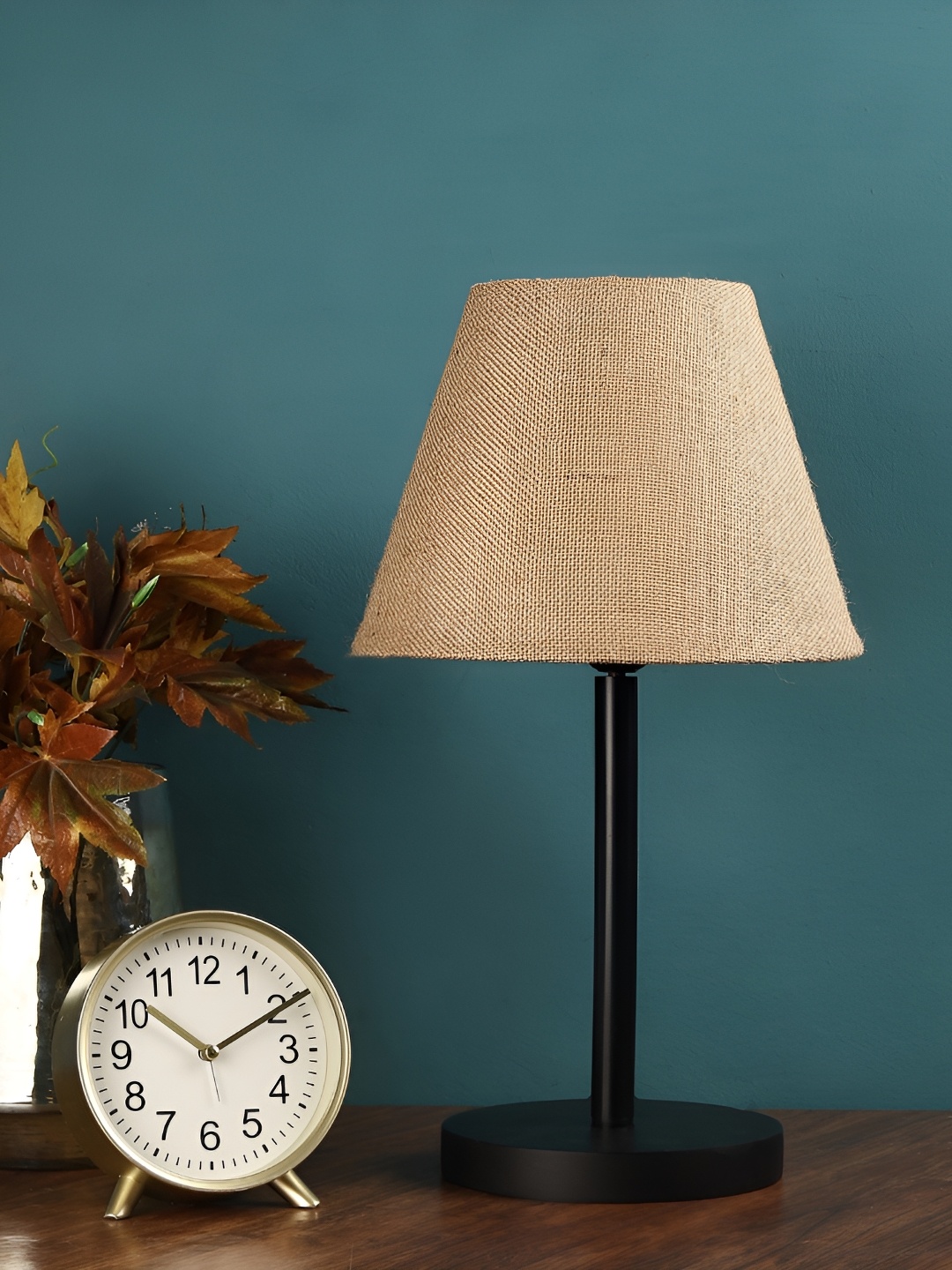 

BTR CRAFTS Brown & Black Frustum Shape Metal Table Lamp with Adjustable Cord
