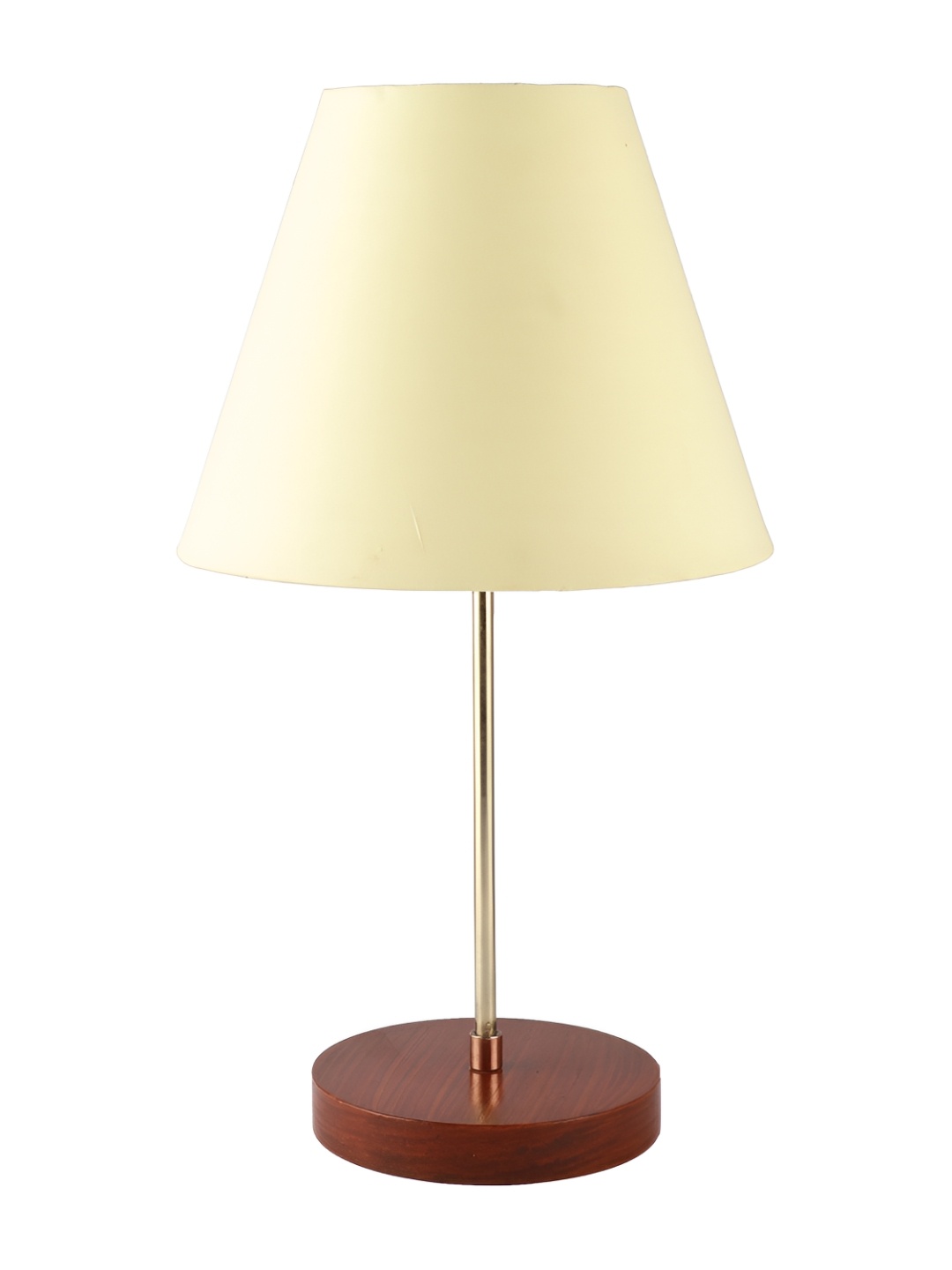 

BTR CRAFTS Yellow & Brown Frustum Shaped Metal Table Lamp with Adjustable Cord
