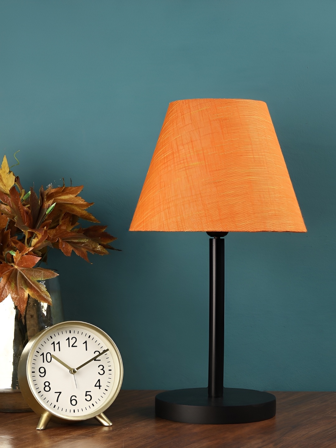 

BTR CRAFTS Orange Metal Frustum Shaped Table Lamp with Adjustable Cord