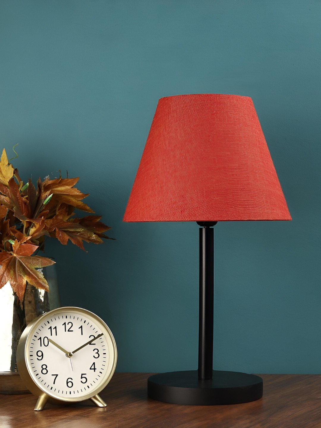 

BTR CRAFTS Red Metal Frustum Shaped Table Lamp with Adjustable Cord