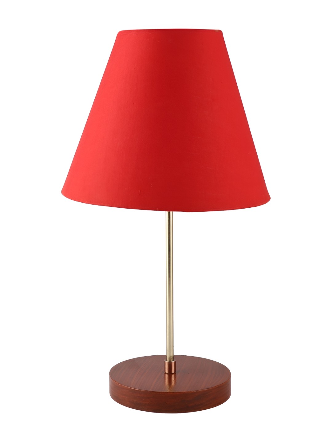 

BTR CRAFTS Red & Brown Frustum Shaped Metal Table Lamp with Adjustable Cord
