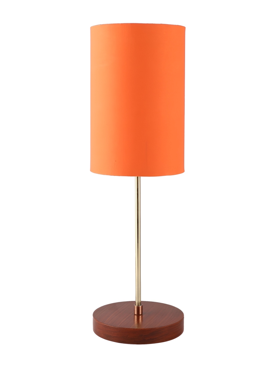 

BTR CRAFTS Orange & Brown Cylindrical Shaped Metal Table Lamp with Adjustable Cord