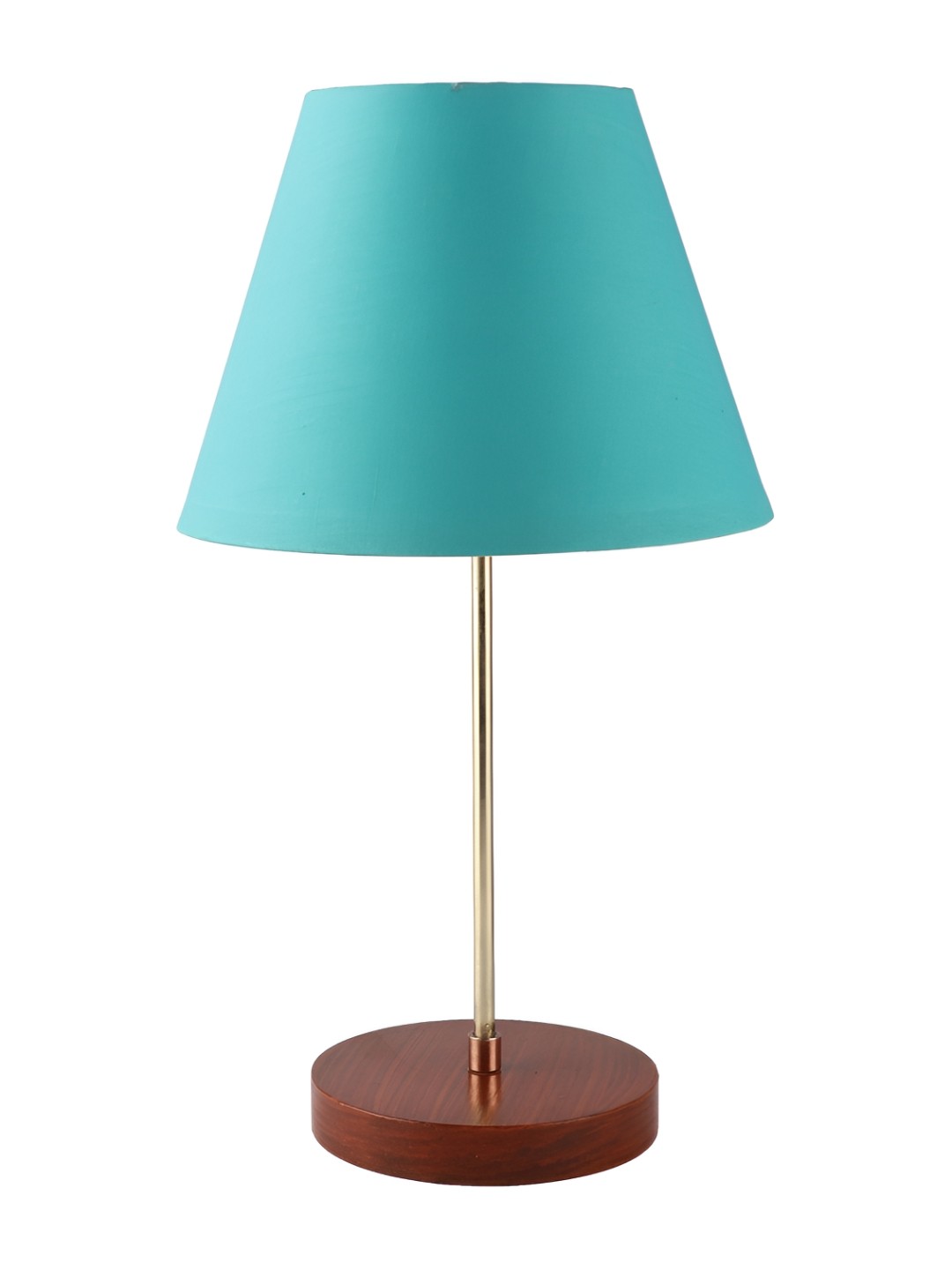 

BTR CRAFTS Teal & Brown Frustum Shaped Metal Table Lamp with Adjustable Cord