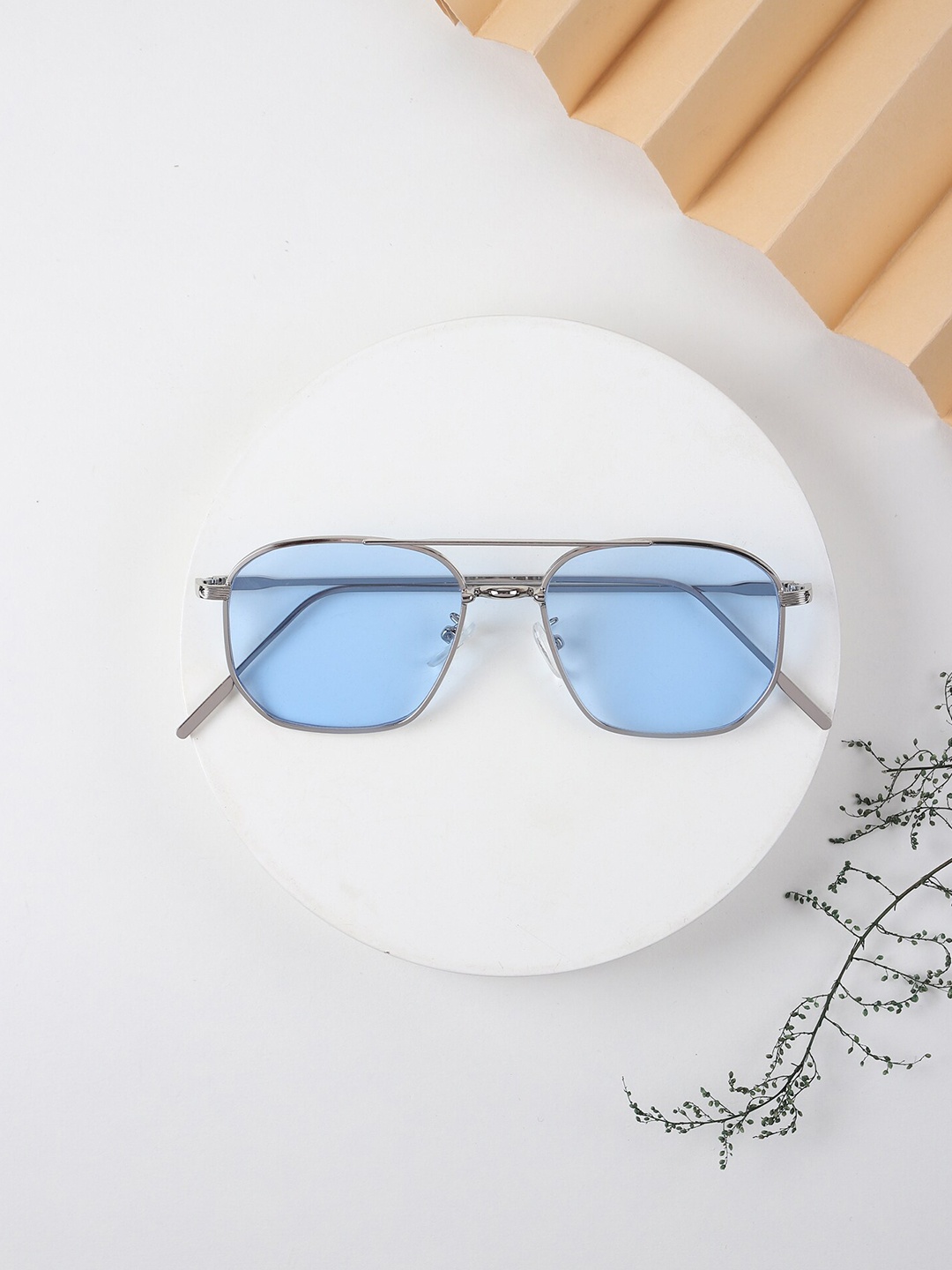 

The Roadster Lifestyle Co. UV Protected Lens Navigator Square Sunglasses 2357 silver blue