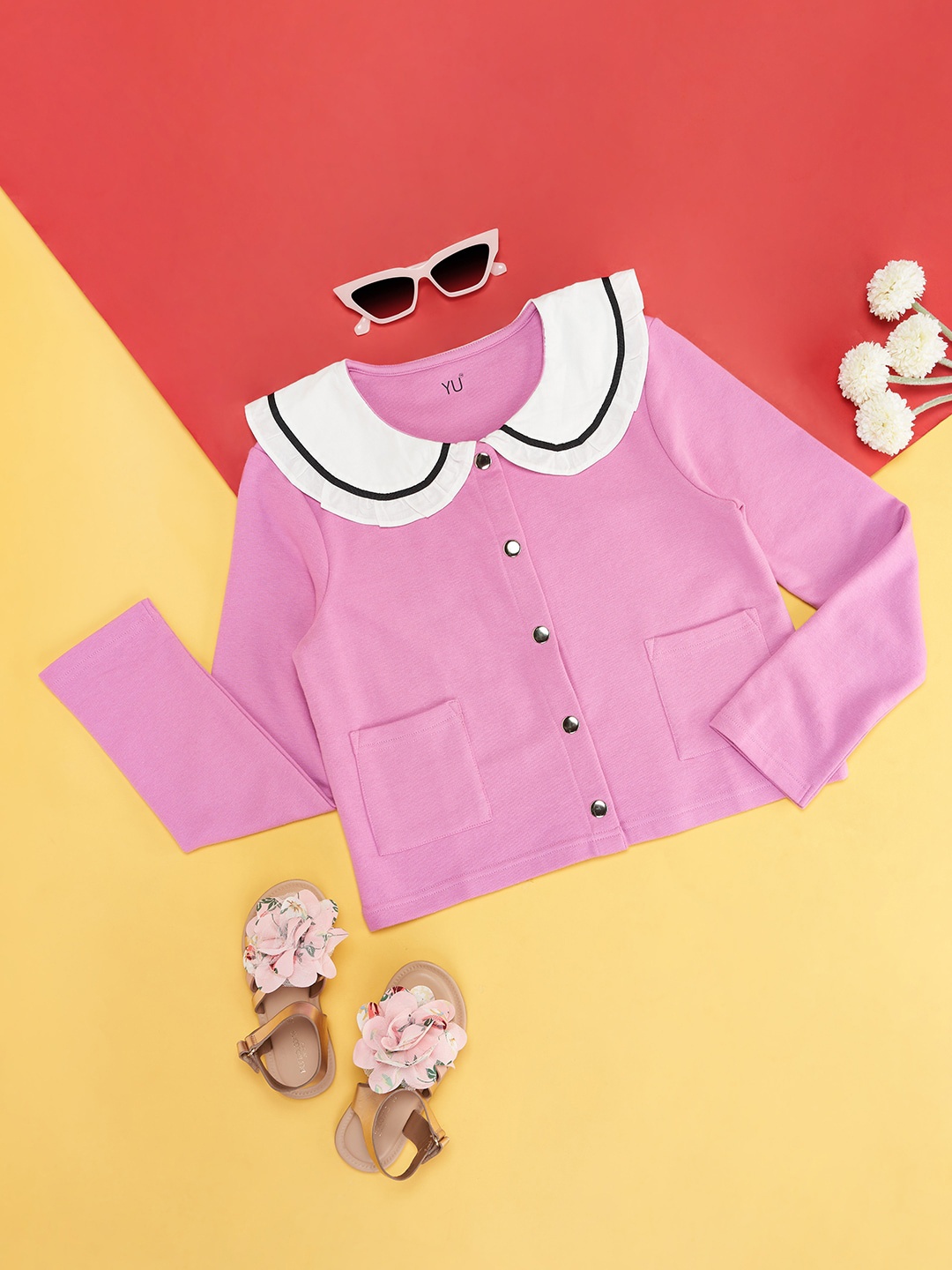 

YU by Pantaloons Girls Long Sleeves Bomber Jacket, Lavender