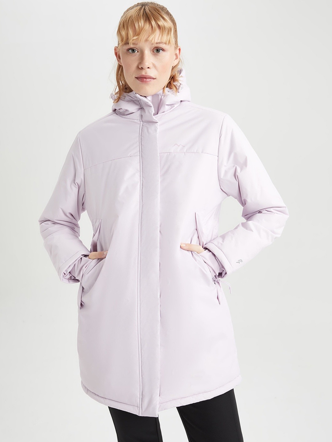 

DeFacto Hooded Longline Tailored Jacket, Lavender