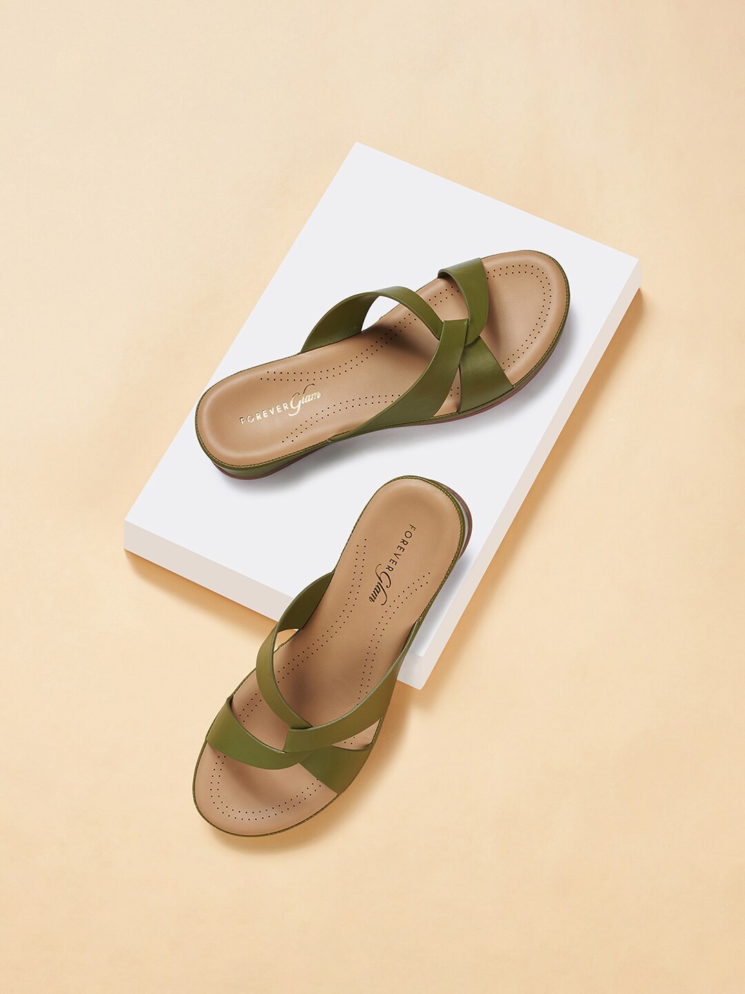 

Forever Glam by Pantaloons Open Toe Wedge Heels, Green