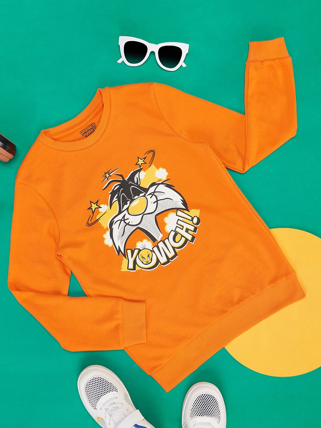 

YU by Pantaloons Boys Looney Tunes Printed Sweatshirt, Orange