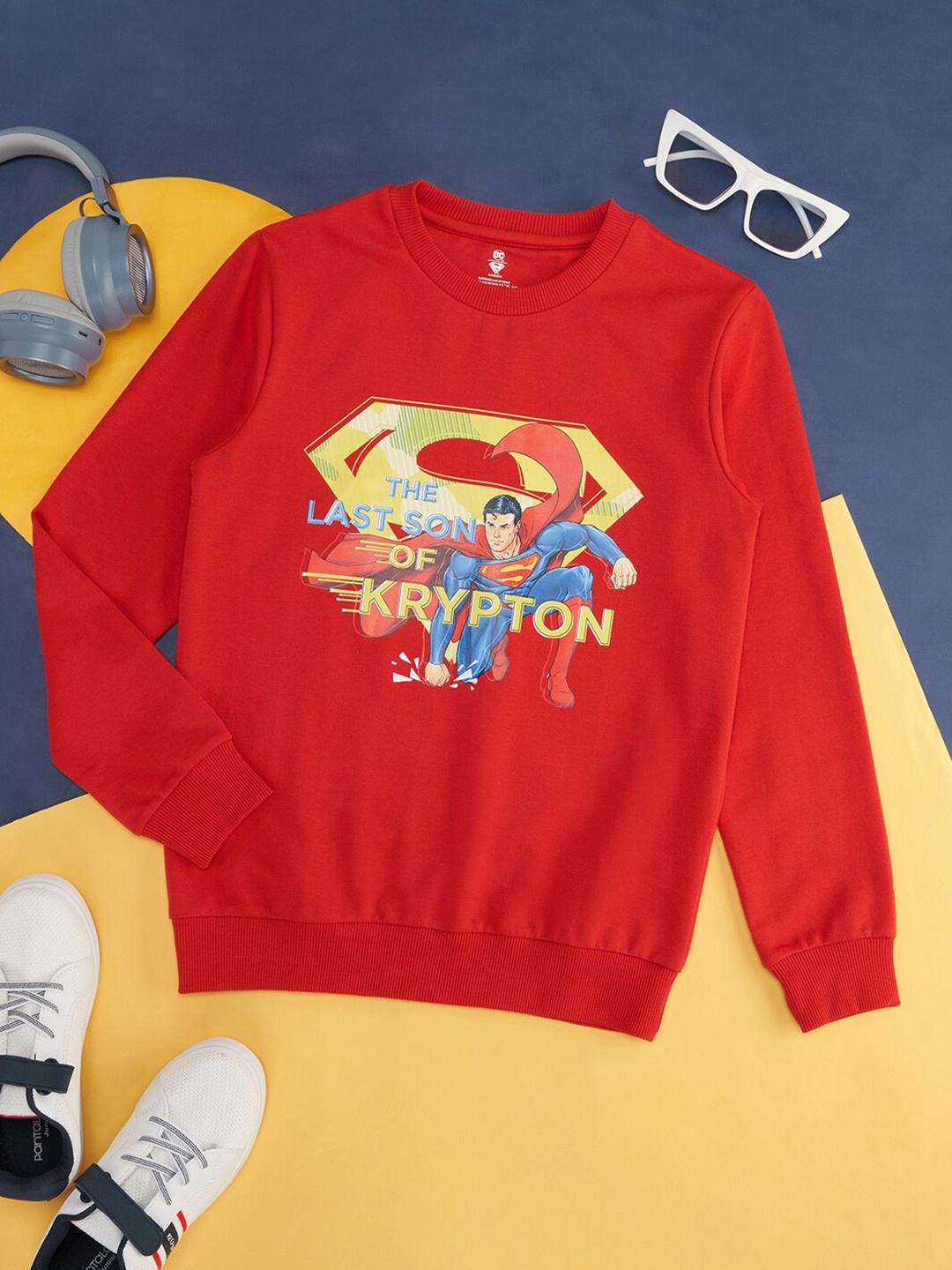 

YU by Pantaloons Boys Superman Printed Sweatshirt, Red