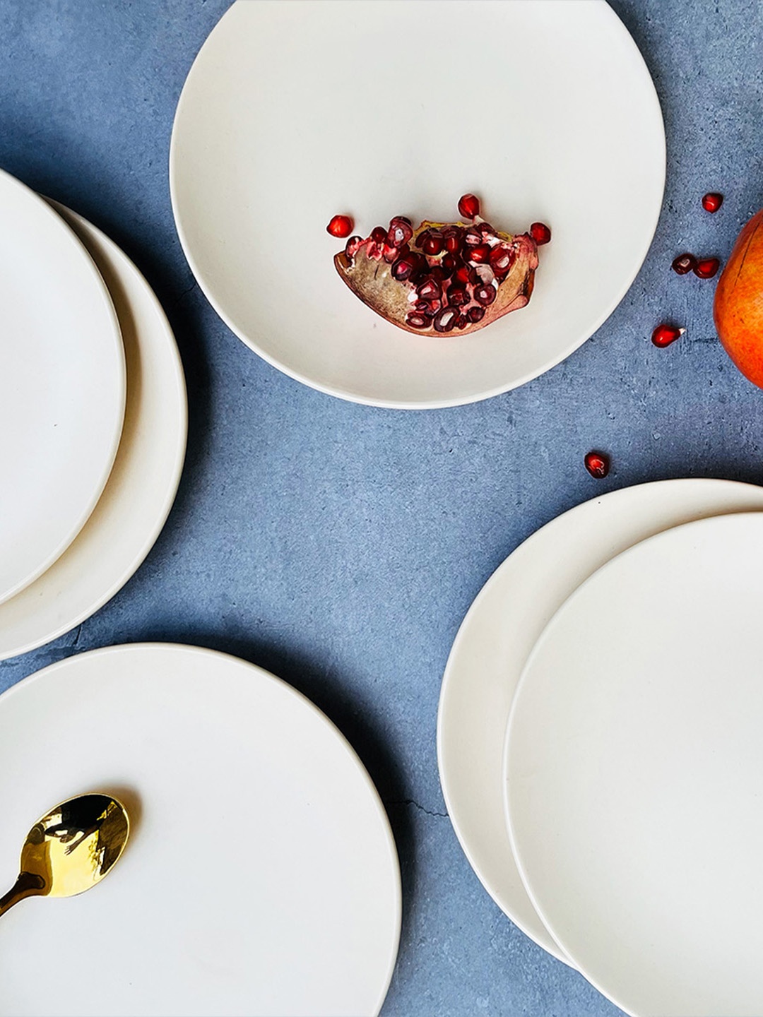 

The Artisan Emporium White White 6 Pieces Ceramic Matte Finished Plates