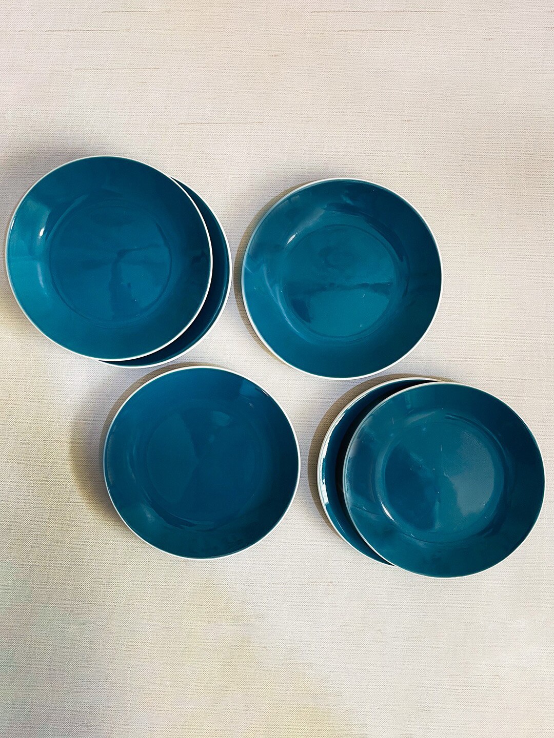 

The Artisan Emporium Green & 6 Pieces Ceramic Glossy Finished Quarter Plates