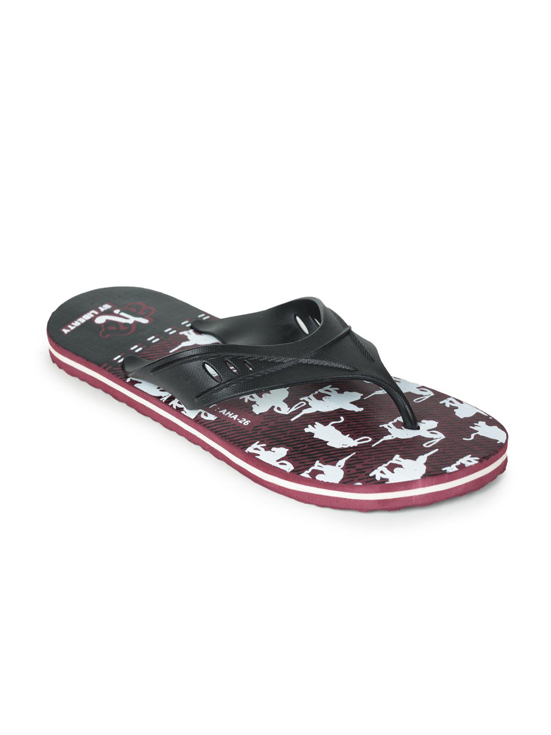 

Liberty Men Printed Thong Flip-Flops, Black