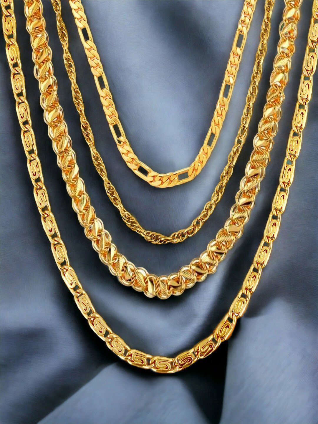 

Goldnera Men Set of 4 Gold-Plated Brass Chain