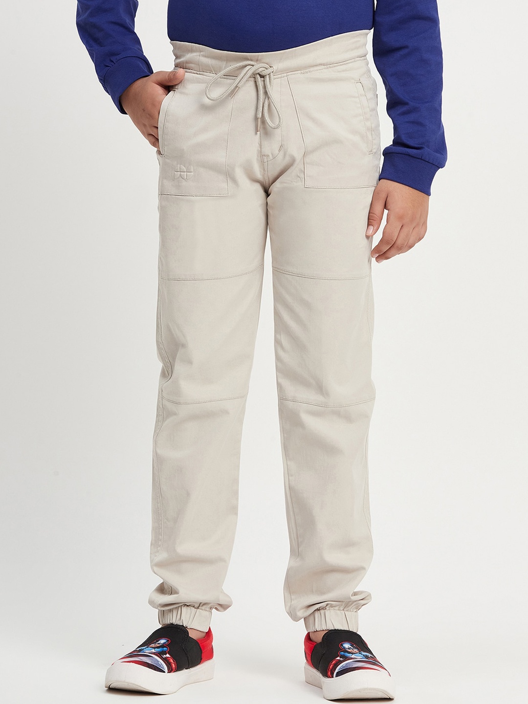 

Purple United Kids Boys Mid-Rise Relaxed Regular Fit Joggers, Beige