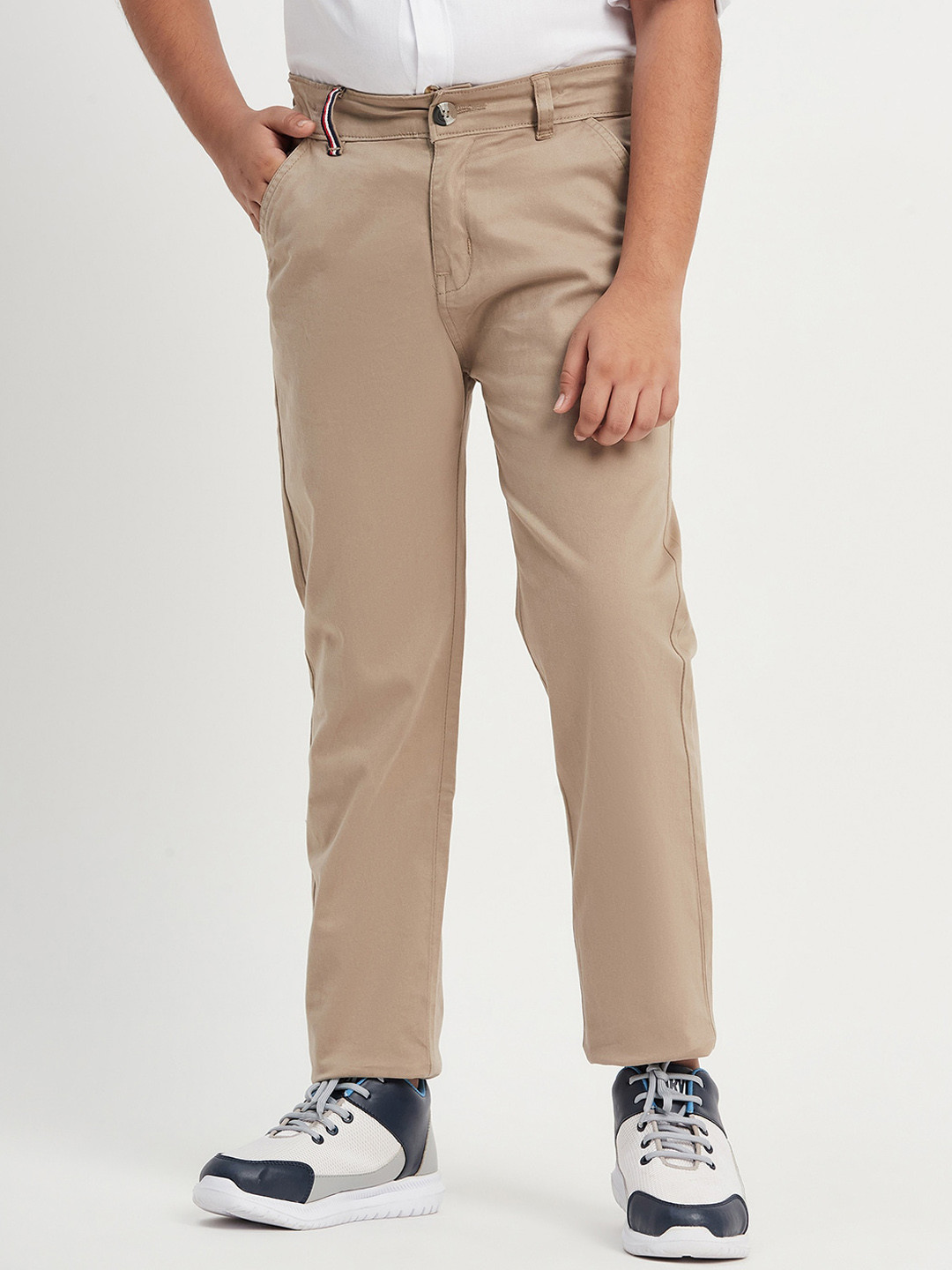

Purple United Kids Boys Relaxed Mid Rise Chinos, Beige