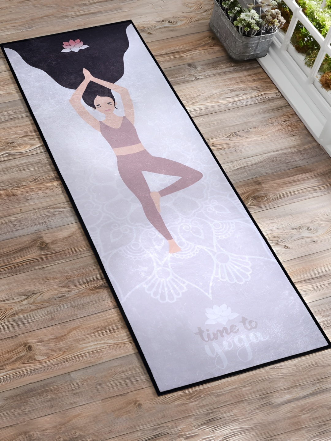 

GRHAMOY Purple & Grey Printed Non-Slip Yoga Mat