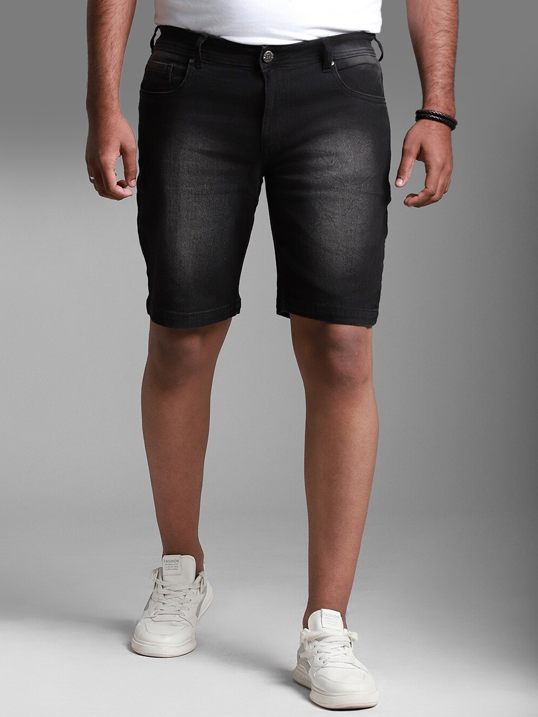

Freeform by High Star Men Plus Size Mid-Rise Denim Shorts, Black
